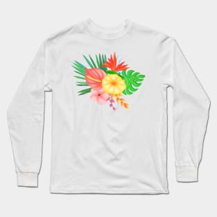 Tropical Flowers Long Sleeve T-Shirt